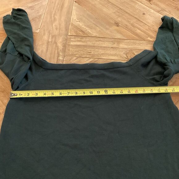 Lane Bryant Off Shoulder Balloon Sleeve Knit Top Green Plus Size 14/16 NWT - Picture 6 of 7
